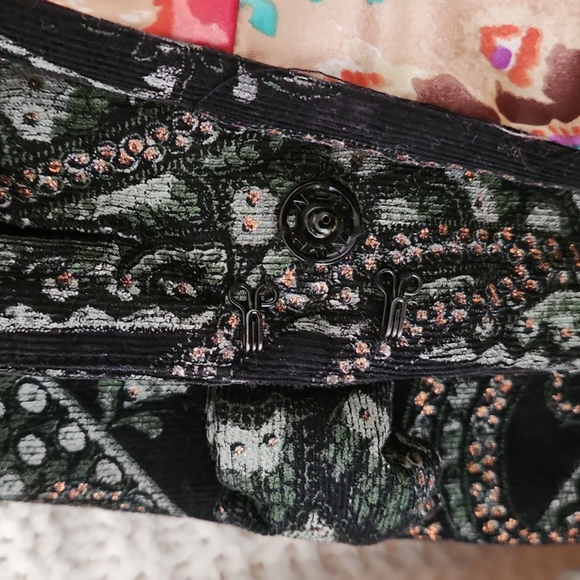 Vintage Anthropologie Le Shack Paisley Trench Military Coat Bow Tie Waist Size 4 - Picture 7 of 7